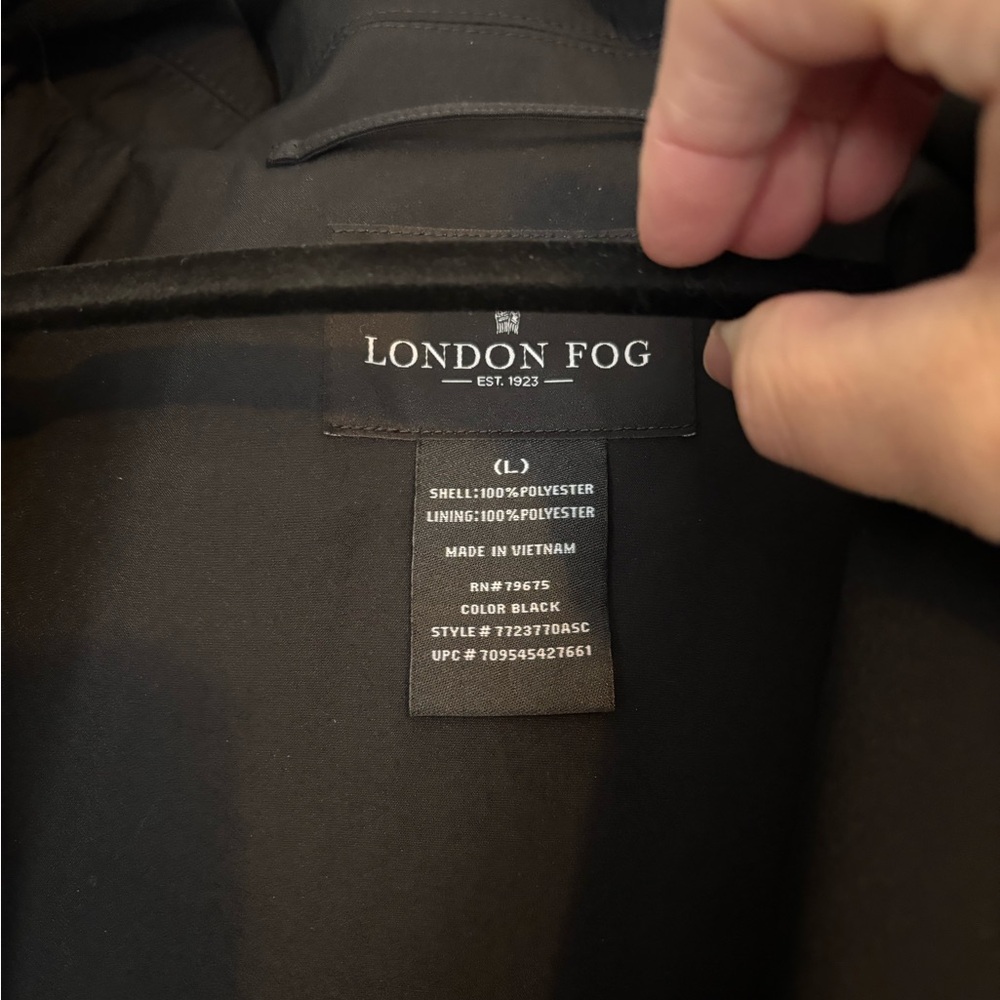 London Fog Black Women's Rain Coat Large - Picture 7 of 7